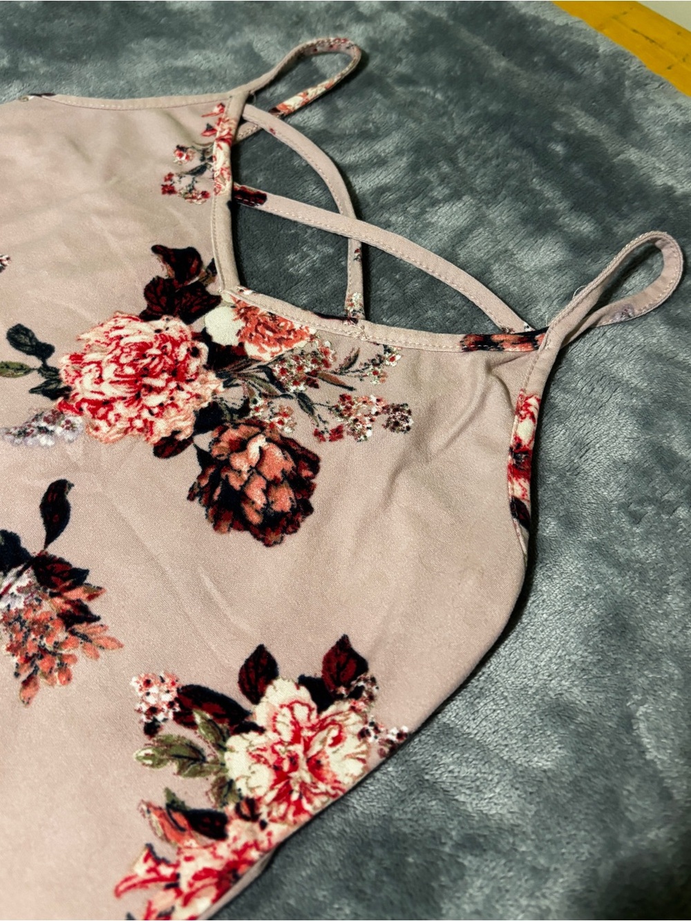 Rue21 Pink Floral Crisscross Strap Cami - Picture 2 of 5